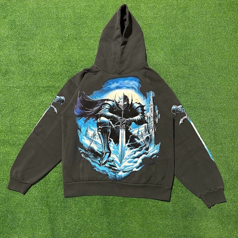 Warren Lotas The Protector Black Stonewash hoodie